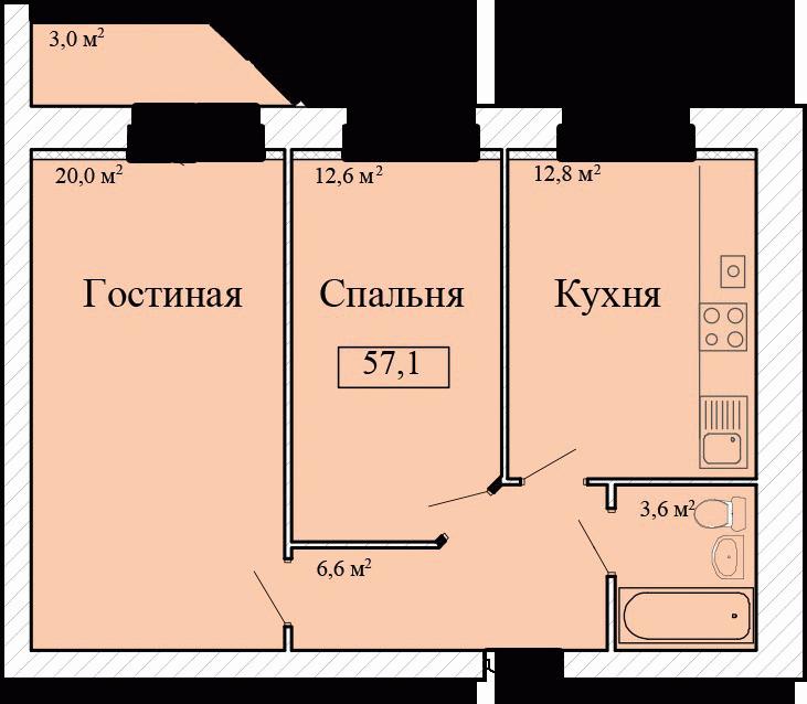 П.Строитель Тамбовской Придорожная 3 планировка квартир.